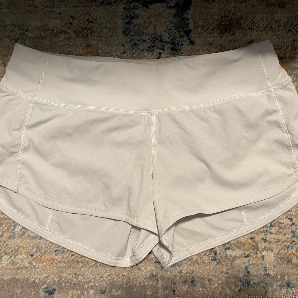 Lululemon Speed Up White Shorts
